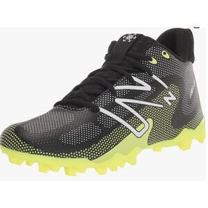 New Balance Boy's FreezeLX V4 Lacrosse Shoe, Black/Hi-lite/White, 4.5 Big Kid